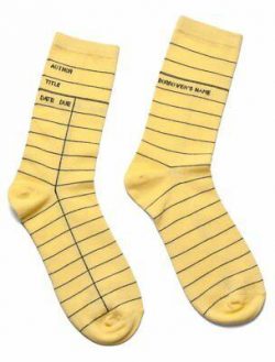 Lib Card Yellow Cozy Sock SM