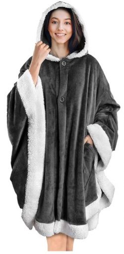 Angel Wrap Hooded Blanket - GRAY