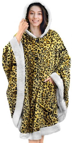 Angel Wrap Hooded Blanket - CHEETAH