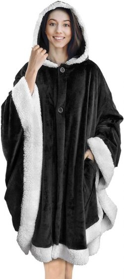 Angel Wrap Hooded Blanket - BLACK