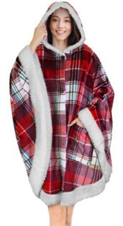 Angel Wrap Hooded Blanket - PLAID
