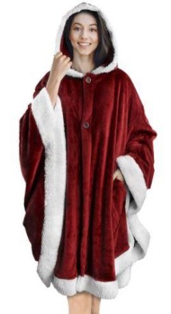 Angel Wrap Hooded Blanket - WINE