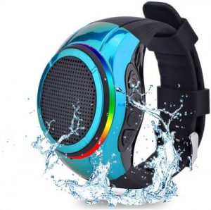 Waterproof Bluetooth Speaker & Microphone Watch - BLUE
