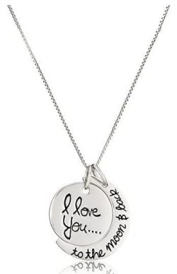 "I Love You to the Moon & Back" Pendant Necklace - Silver