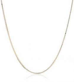 10K Yellow Gold Solid Box Chain Necklace (18")
