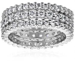 Brilliant Round Stackable Ring Set (Set of 3)