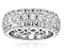 Three Row Round Cut Ring