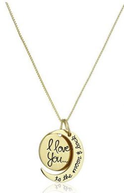 "I love You to the Moon & Back" Pendant Necklace - Gold