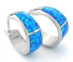 Opal Loop Earrings (Blue)
