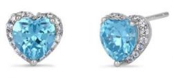Blue Topaz Heart Earrings