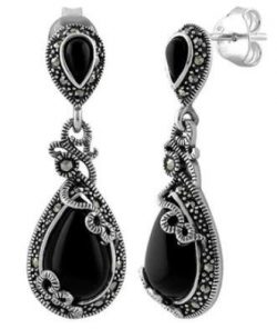 Tear Drop Black Onyx Earrings