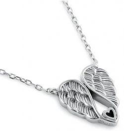 Angel Wing with Heart Necklace