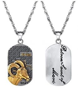 Dog Tag Pendant Zodiac (Aries)