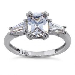 White Gold Radiant Cut Ring