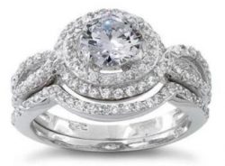 Double Halo Ring Set