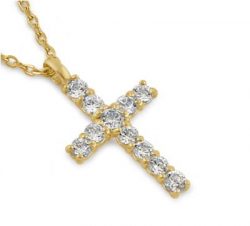 Cross Necklace - Solid 14K Gold (Yellow)