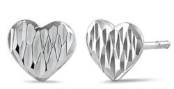 Etched Heart Studs
