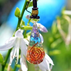 Orgone TearDrop 7 Chakra Stones Necklace (Positivity/Energy)