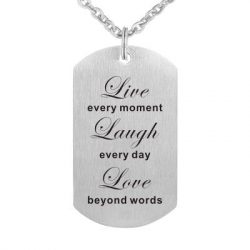 Dog Tag Pendant (Live, Laugh, Love)