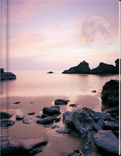 Moon Notebook (LG) - Blank Pgs/1 Ruled Sheet (HC)