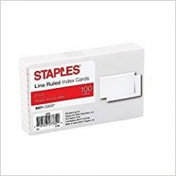 Index Cards 3 x 5 - White Ruled (100 Count)
