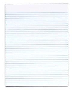 Glue-Top Pad (White) - Wide Ruled (8.5 x 11)-50 Shts