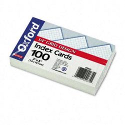 Index Cards 3 x 5 - White GRID (100 Count)