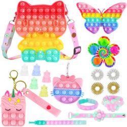 Bubble Pop Purse Popper Cat Rainbow Fidget Pack