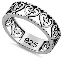 Heart & Cross Ring