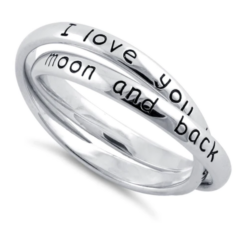 "Love You to the Moon & Back" Linking Rings