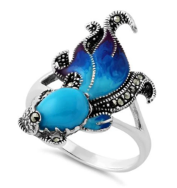 Turquoise Fish Ghost Ring