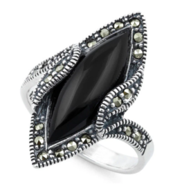 Black Onyx Marquise Ring