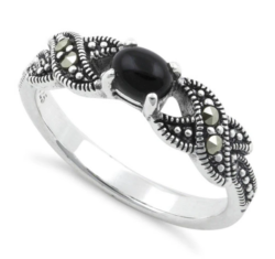 Black Onyx Oval Ring