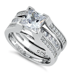 Princess Cut Ring Set