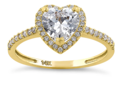 Gold Heart Ring - Solid 14K Yellow Gold