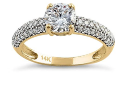 Gold Noble Round Ring - Solid 14K Yellow Gold