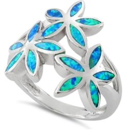 Triple Flower Opal Ring