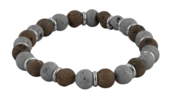Gray & Brown Bead Bracelet