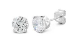 Sterling Silver CZ Stud Earrings
