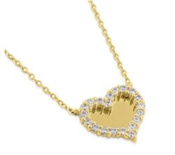 Mirrored Heart Diamond Necklace - Solid 14K Gold