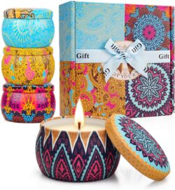 Scented Candles Gift Set (Colorful Patterns) - 4 Candles