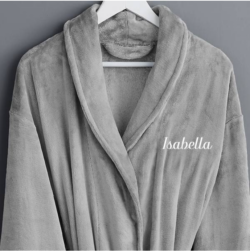 Personalized Luxury Fleece Robe (Grey)