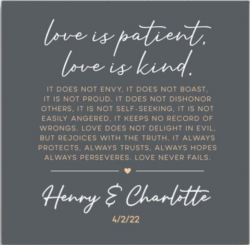 Love Is Patient (Grey) Personalized Canvas Print 16" x 16" (Grey)