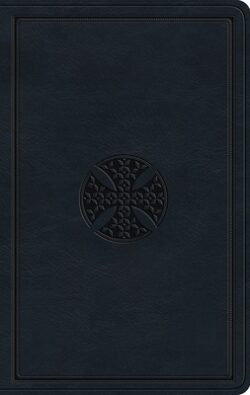 ESV Large Print Value Thinline Bible (Trutone, Navy, Mosaic Cross Design)