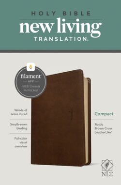 NLT Compact Bible, Filament-Enabled Edition (Leatherlike, Rustic Brown, Red Letter)