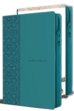 Biblia Reina Valera 1960 Letra Grande. Símil Piel Aguamarina, Cremallera, Tamaño Manual/Spanish Bible Rvr 1960. Handy Size, Large Print, Leathersoft A