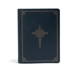 CSB Ancient Faith Study Bible, Navy Leathertouch: Black Letter, Church Fathers, Study Notes and Commentary, Ribbon Marker, Sewn Binding, Easy-To-Read