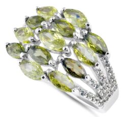 Marquise Light & Dark Peridot CZ Ring