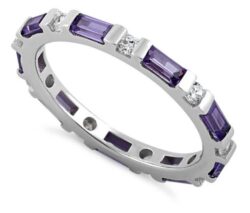 Purple & Clear Eternity CZ Ring
