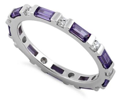 Purple & Clear Eternity CZ Ring